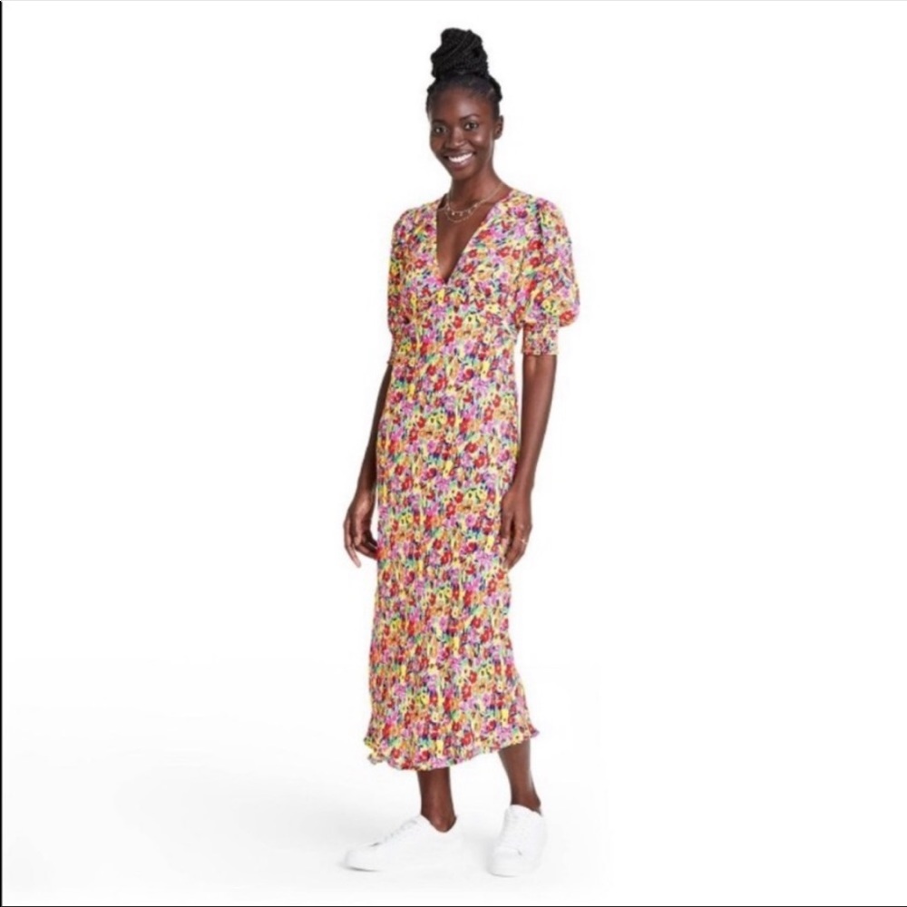 Rixo for Target Multicolor Puff Sleeve Dress
